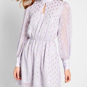 NWT Lavender & Gold Longsleeve ModCloth dress sz L